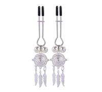 Adjustable Nipple Clamps for Women - Breast Toys for Adults, Sensual Couple Accessories, Non-Piercing BDSM Sex Toys for Intimate Play(Silver,Warm Light)