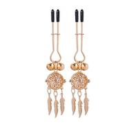 Adjustable Nipple Clamps for Women - Breast Toys for Adults, Sensual Couple Accessories, Non-Piercing BDSM Sex Toys for Intimate Play(Gold,Pink Light)