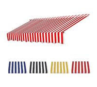 Adjustable No-Drill Balcony Canopy Waterproof Red & White 280g Polyester Easy Clamp Installation UV Protection for Outdoor Patio Sunshade Solution