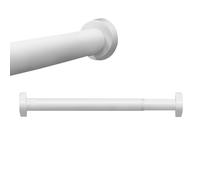Adjustable No-Drill Curtain Rod, 28mm Diameter, Non-Slip, Rust-Free, Telescopic Shower/Curtain Rod for Living Room/Bedroom/Bathroom/RV (White, 150-280cm)