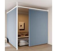 Adjustable No-Drill Room Divider, Temporary Privacy Wall Partition, Retractable Space Divider (Blue, Width 1.6-3.1m) - Versatile, Easy Installation for Home & Office Use