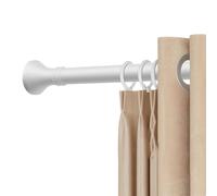 Adjustable No Drill Shower ain Rod 40-500 cm Heavy Du Teon Rod for Bathroom Window Closet Kitchen - White (260-350 cm / 103-137 in)