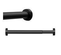 Adjustable No-Drill Shower Curtain Rod Ø 28mm Non-Slip Rust-Free coping Rod for Bathroom Living Room Bedroom RV - Black 90-160cm Easy Installation