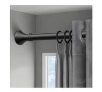 Adjustable No-Drill Shower Curtain Rod 2.6-3.5m Tension Pole Rust-Free Spring Design Extendable Shower Rail for Bathroom & Window (Black)