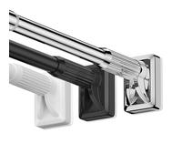 Adjustable No Drill Shower Curtain Rod Expandable 210 300cm Perfect for Bathroom Closet and Balcony White Easy Installation Sturdy Design