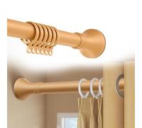 Adjustable No-Drill Telescopic Curtain Rod 40-500 cm Sturdy & Extendable for Living Room Bathroom Kitchen - Orange 210-300 cm (83-118 in)