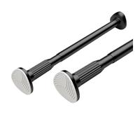 Adjustable No Drl Shower Curt Rod 40 300 cm Stless Steel coping Pole for Bathroom Closet & Window Extendable Black (160 250 cm/62 98 in)
