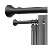 Adjustable NoDrill Shower Curtain Rod Telescopic Stainless Steel Bath Rod for Bathroom Kitchen & Garden (Black 5075cm)