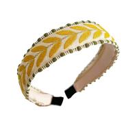 Adjustable Nonslip Hair Band Embroidered Leaves Decoration Lightweight Headband Comfortable Hair Accessory For Women Adjustable Wide Headbands