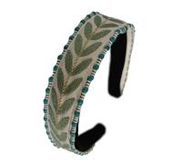 Adjustable Nonslip Hair Band Embroidered Leaves Decoration Lightweight Headband Comfortable Hair Accessory For Women Adjustable Wide Headbands