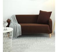 Adjustable NonSlip Sofa CoverSofá for 1/2/3/4 Seats Elastic Couch ProtectorSoft Velvet Brown (4 Seats) Perfect for Living Room & Kids
