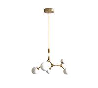 Adjustable Nordic Chandelier 6 Lights Sputnik Mid Century Pendant Lighting Iron Ceiling Light Fixture for Kitchen Dining Room Living Room,Black,8 Lights