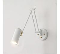 Adjustable Nordic LED Wall Sconce - Telescopic Folding Bedside Lamp for Living Room, Study, Office, Reading - 60cm/23.6inch, Modern White Design