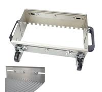 Adjustable Notched Trowel with Wheel, 31.5" for Tile Adhesive, Grooved Design for Easy Mortar Application on Floor & Wall