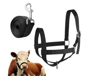 Adjustable Nylon Cattle Calves Halter with Rope | Heavy Duty Halter with Guide Rope for Cows, Horses, Kids and Lambs, Ideal for Training, Showing and Managing on Ranch or Farm