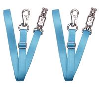 Adjustable Nylon Cross Tie for Horse(2 Pack)- with Strong Panic Snap and Bull Snap, Adjusts Length from 44.6" to 78.5" (Hurricane Blue)