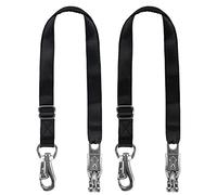 Adjustable Nylon Cross Tie, Trailer Tie for Horse Haulage with Panic Snap and Bull Snap - Adjusts from 48" to 86", 1" Wide, Black, Large