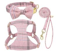 Adjustable Nylon Dog Collar Harness Leash Set With Cute Bowknot Pet Party Supplies For Shiba Inu Pug Chihuahua,A,2XS