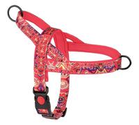 Adjustable Nylon Dog Harness With Handle No Pull Ethnic Style Pet Training Vest For Shiba Inu Pitbull Labrador Bulldog,Red,L