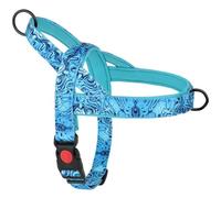 Adjustable Nylon Dog Harness With Handle No Pull Ethnic Style Pet Training Vest For Shiba Inu Pitbull Labrador Bulldog,Blue,M