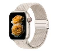 Adjustable Nylon Loop Strap Compatible with Apple Watch for 38/40/41/42/44/45/46/49mm, Starlight, 44mm/45mm/46mm/49mm/42mm(Series 3 2 1)