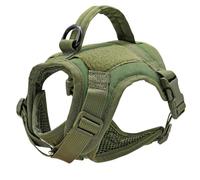 Adjustable Nylon Military Tactical Cat Dog Training Walking Harness With Control Handle For Yorkshire Terrier Chihuahua Pug,Green