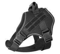 Adjustable Nylon Military Tactical Dog Harness Doberman Pinscher French Bulldog Camping Training Harness Vest For Medium To Large Dogs,black,M