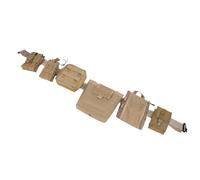 Adjustable Nylon Outdoor Camping Utility Belt with Pouches, QR Multifunctional Equipment Belt for Waist, Easy Access to Gear and Tools (Khaki)