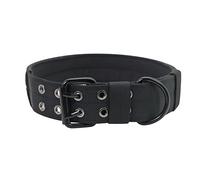 Adjustable Nylon Pet Dogs Collar, Quick Release Wear-resistant Pets Collars Dog Accessories(L-black collar)