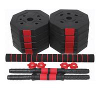 Adjustable Octagonal Dumbbells & Barbell Set for Home Gym - Weight Lifting Training Kit with Anti-Roll Design, Non-Slip Handles & Cement-Filled Plates - Strength Training & Fitness Equipment