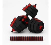 Adjustable Octagonal Dumbbells & Barbell Set - Home Gym Strength Training Weights with Anti-Roll Design Cement-Filled Plates Non-Slip Handles & Connecting Rod (10 KG (22 lb))
