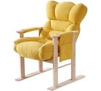 Adjustable Office Chair with Fabric Material, 6-Position Backrest, Modern Wooden Frame, Stylish Computer Desk Chair