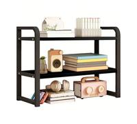 Adjustable Office Desk - Metal & Wooden Desktop Bookshelf Storage Rack Multipurpose Display Shelf for Office Supplies - 30x38CM