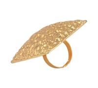 Adjustable Open Rings Handcrafted Hammered Texture Unique Irregular Metal Alloy Statement Jewelry For Women Unconventional Open Band