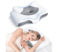 Adjustable Orthopedic Cervical Pillow for Neck Pain Relief, Hollow Cooling Memory Foam with Breathable Case, Ergonomic Bed Support for Side Back Sleepers, Gift for Mom,Gray