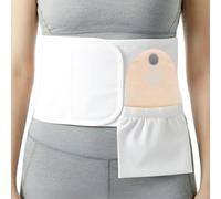 Adjustable Ostomy Belts, Ostomy Support Belt with Hidden Pocket, 3in Hole, Abdomen Band for Colostomy/Ileal/Urostom, After Surgery(Medium)