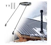 Adjustable Outdoor Chimney Pipe Bracket Kit 80330mm Weatherproof Clamp for Roof & Fireplace Flue Secure Boiler Room & Furnace Tube Holder (Hoop Dia 116mm/4.6")