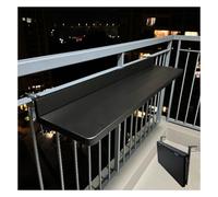 Adjustable Outdoor Folding Bar Table - Multifunctional Balcony Railing Table for Patio, Deck & Terrace - Compact Black Design (100x39CM / 39.4x15”)