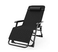 Adjustable Outdoor Folding Recliner Chair - Comfortable Steel Lounge Chair with Backrest & Pillow for Poolside Yard Camping Beach & Office - Color A + Cushion A