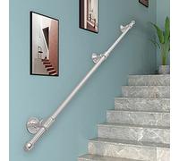Adjustable Outdoor Grab Handles - Silver Rails & Sturdy Banister Support Kit - Wall-Mounted Railing for Steps - Custom Lengths from 1m to Enhance Safety & Accessibility