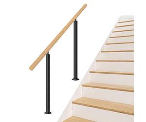 Adjustable Outdoor Railing Wrought Iron & Solid ab Steps 140cm Length 85cm Height and Stylish Safety Solution
