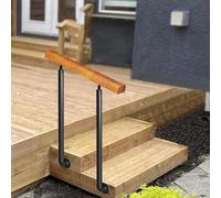 Adjustable Outdoor Stair Handrail with Wrought Iron Posts for Enhanced Safety on Decks and Gardens