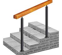 Adjustable Outdoor Stair Railing Kit 1.1Ft to 5Ft for 0-5 Steps Hand Rail for Outdoor Steps Transitional Design Easy Installation 100Cm/40Inch