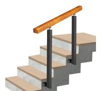 Adjustable Outdoor Stair Railing - Wrought Iron il for 1 or 3 Steps, 270° Angle Brackets, 40" Height, Perfect for Porches & Gardens, Durable Metal il
