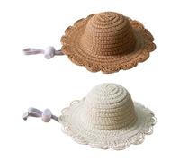 Adjustable Outdoor Straw Hat For Pets, Adjustable Fit, 14x4.5cm, Cute Mini Summer Straw Hat, Flexible Outdoor Small Cat Dog Sunhat, Multi Occasion Use, For Their Furry Companions
