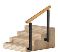 Adjustable Outdoor Wooden il Support for 1-3 Steps, Porch Transition Railing for Concrete or Wood Stairs (Height 85cm, 12" Wide) - Safety & Stability Solution