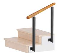 Adjustable Outdoor - Wrought Iron Double Post Railing for Concrete/Wooden Steps - 270° Brackets, 85cm Height, Durable & Stylish Safety Solution