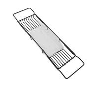 Adjustable Over Bath Shelf - Stylish Bathtub Tray for Shampoo & Accessories, Durable Wire Bath Rack in Sl lack & White, Perfect for Organizing Your Bath Space.