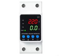 Adjustable Over Under Voltage Protector, Adjustable 63A 2-Pole Digital Protector, For Overvoltage 130-300V Undervoltage 80-210V And Overcurrent 1-63A(GPS6-VA5)