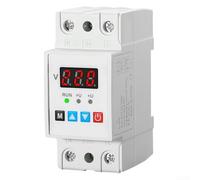 Adjustable Over/Under Voltage Protector, Din Rail Voltage Display Relay, Self-Resetting Auto Reclose, PA66 Fire-Resistant Housing, Industrial Electrical Safety(63A)